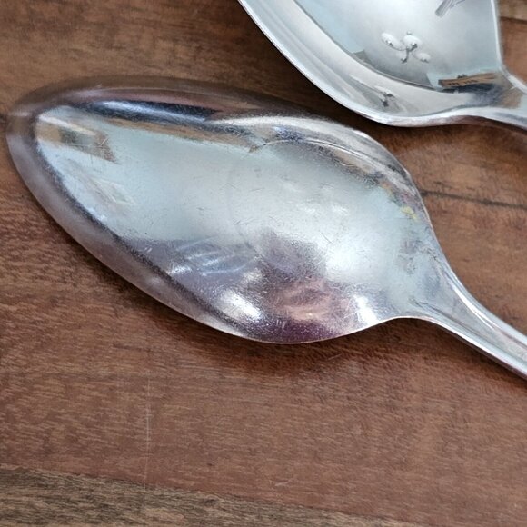 Oneida Adam Silverplate Teaspoons Spoons 4pc 1917 no mono vtg minimalis art deco - Picture 7 of 10